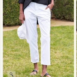 Frank & Eileen Wicklow Italian Chino White Cotton Raw Hem Straight Size 12